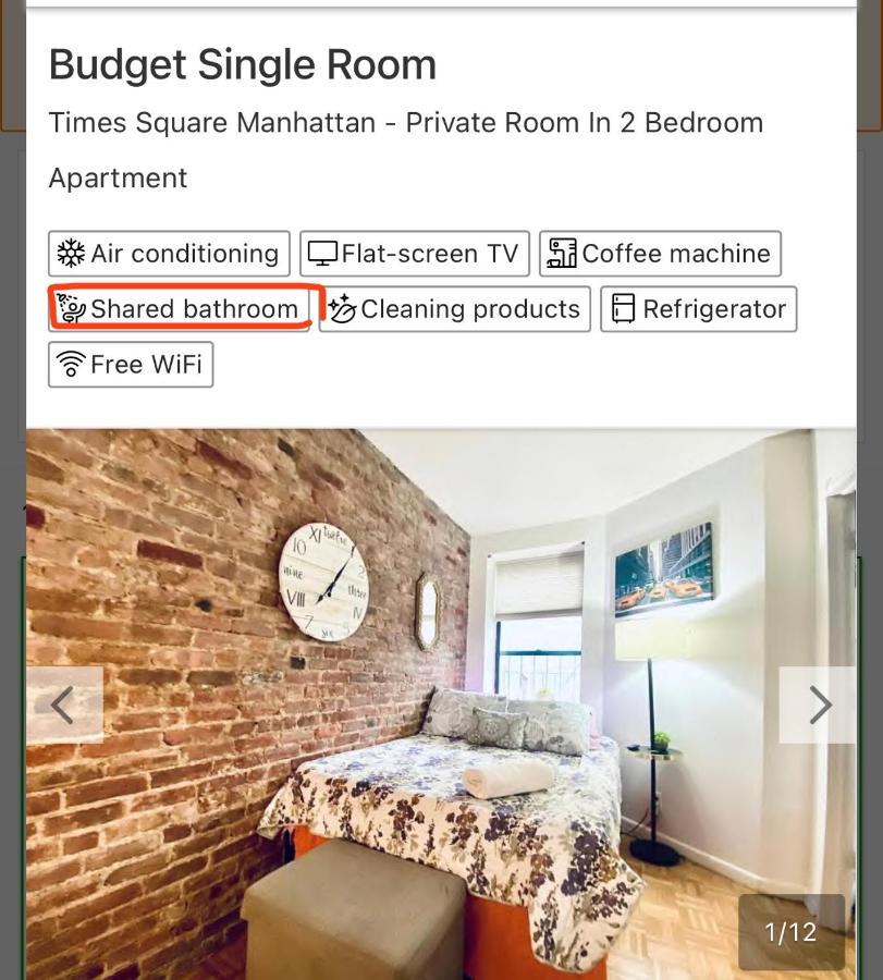 Times Square Manhattan - Private Room In 2 Bedroom Apartment Nueva York Exterior foto